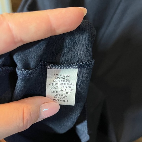 Pearl by Lela Rose Navy Blue Ponte Pearl Sleeve Dress Lg NWT Boat Neck Shift - Picture 5 of 8